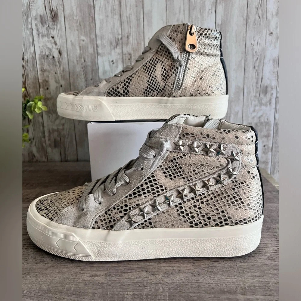 Vintage Havana High Top Sneakers Snake and Studded Size 6.5